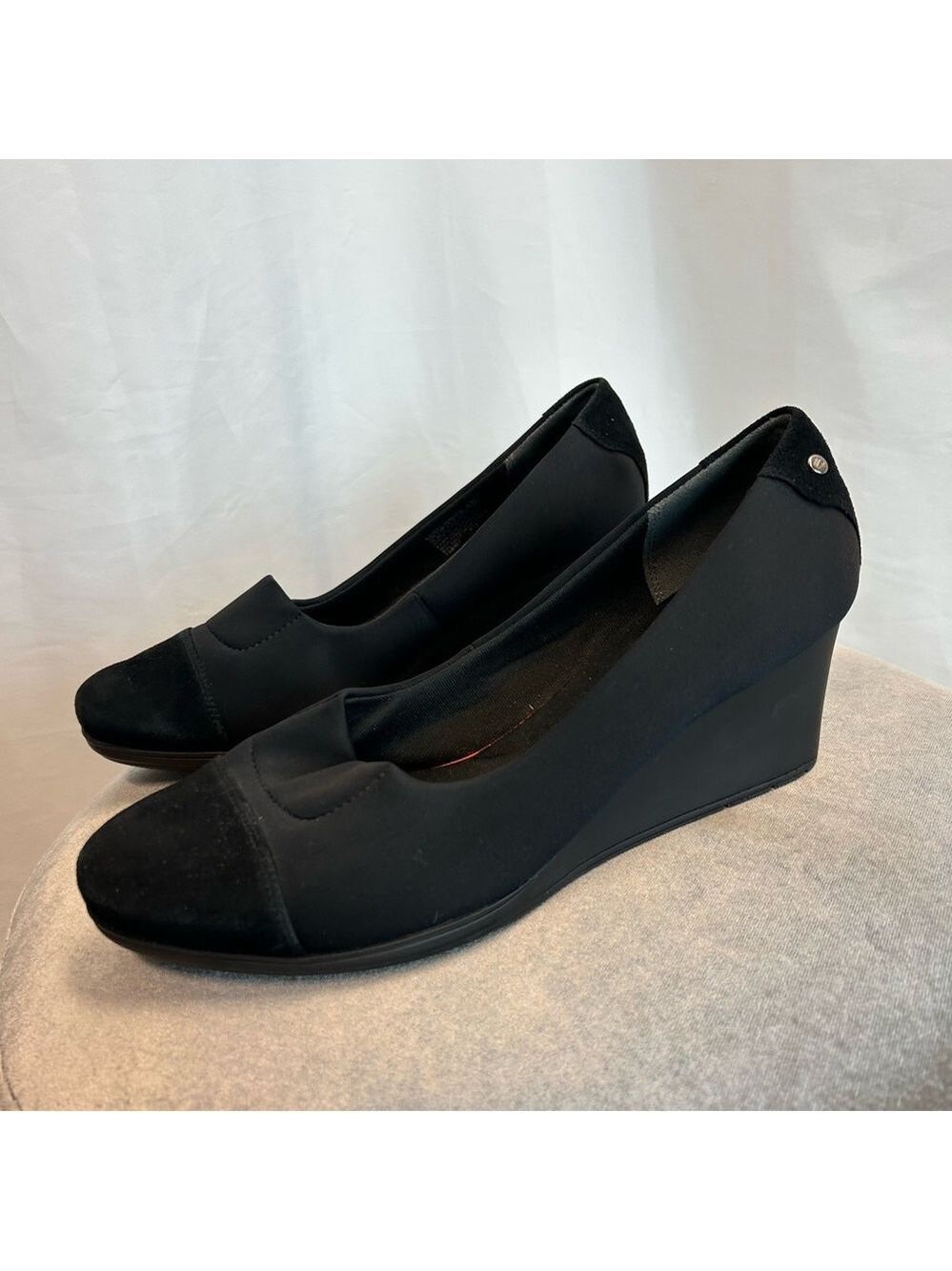 Rockport black total motion Adiprene by Adidas wedge slip-on   Sz 9.5